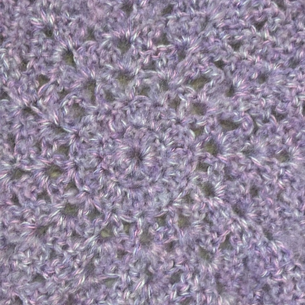 Handcrafted knit star shaped mat blue purple statement piece home decor accent - Picture 4 of 9